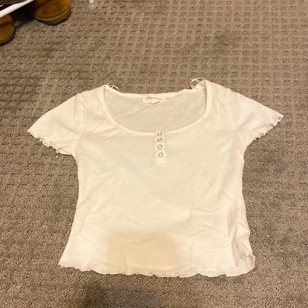 White crop top, size small.